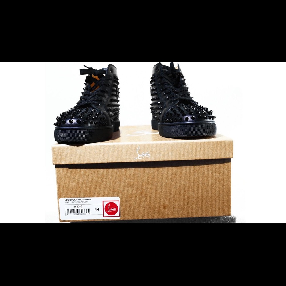 Christian Louboutin Spikes Leather Sneaker Size 44 - Picture 4 of 5